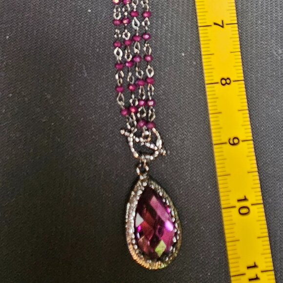 Convertible Necklace with Purple Stones - Picture 2 of 3